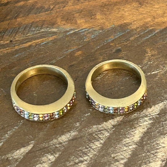 Heidi Daus 2 Multi Stone Stack Rings - Picture 3 of 6